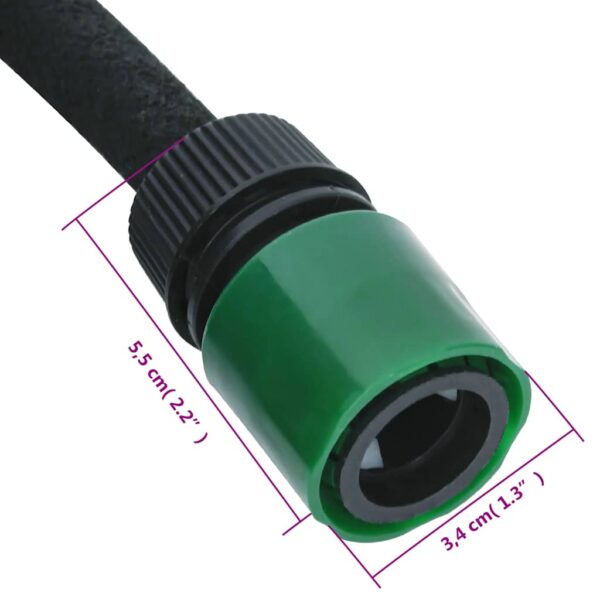 vidaXL Garden Soaker Hose Black 0.6" 50 m Rubber - Image 8