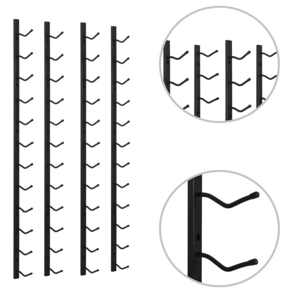 vidaXL Wall Mounted Wine Racks for 12 Bottles 2 pcs Black Iron - Image 3