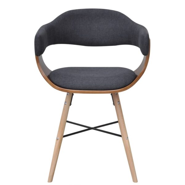 vidaXL Dining Chairs 2 pcs Dark Grey Bent Wood and Fabric - Image 4