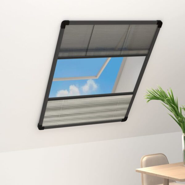 vidaXL Plisse Insect Screen for Windows Aluminium 80x120 cm with Shade - Image 1