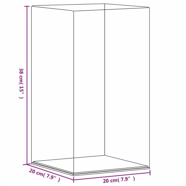 vidaXL Display Box Transparent 20x20x38 cm Acrylic - Image 6