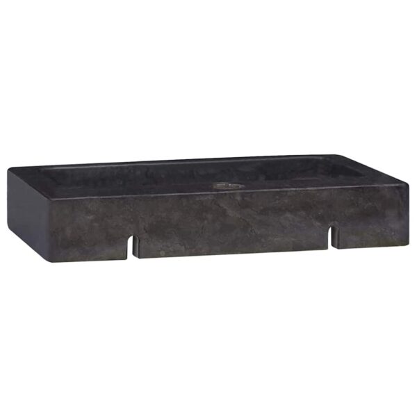 vidaXL Wall-mounted Sink Black 38x24x6.5 cm Marble - Image 6