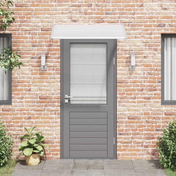 vidaXL Door Canopy Grey and Transparent 120x75 cm PC - Image 3
