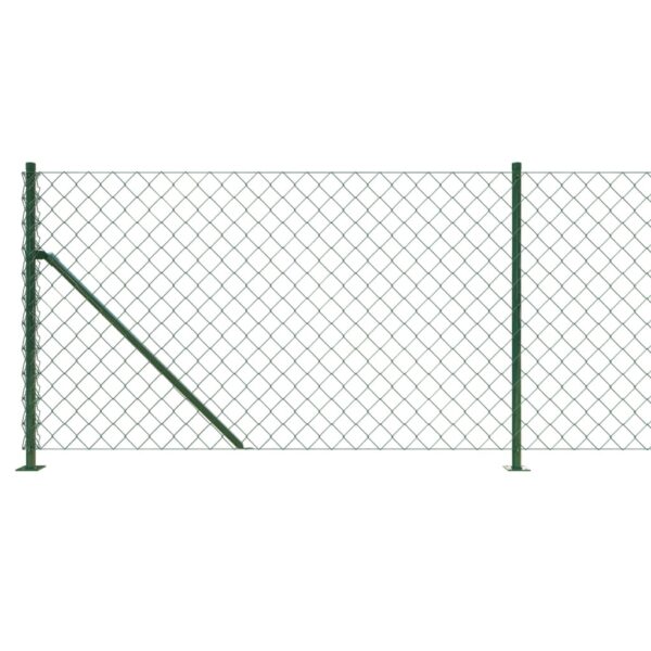 vidaXL Chain Link Fence with Flange Green 1x25 m - Image 4