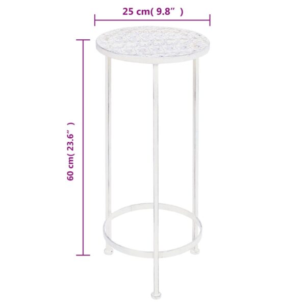 vidaXL Plant Stand Set 3 Pieces Vintage Style Metal Antique White - Image 9