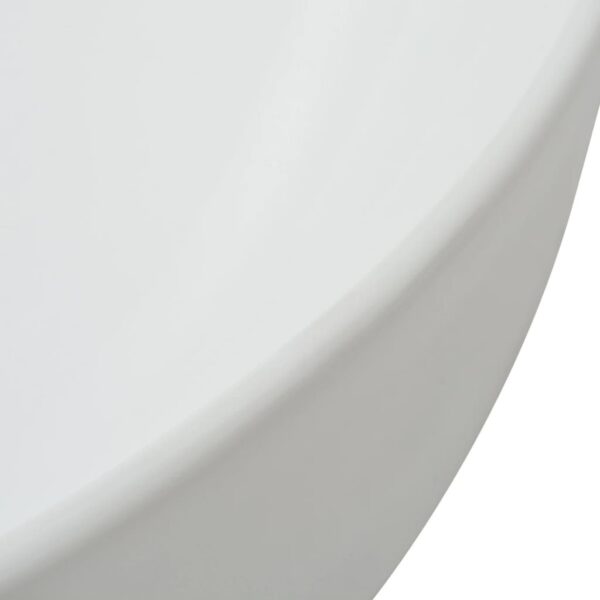 vidaXL Basin Round Ceramic White 41.5x13.5 cm - Image 4