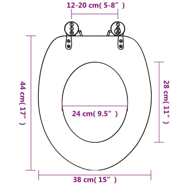 vidaXL WC Toilet Seat MDF Lid Starfish - Image 8