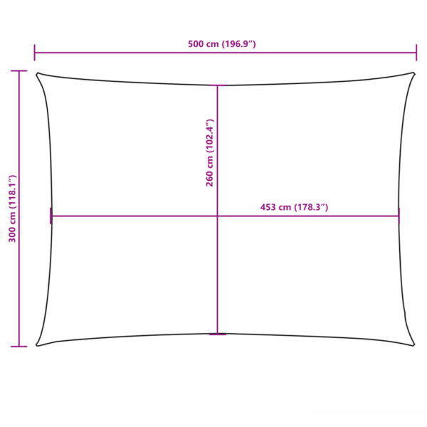 vidaXL Sunshade Sail Oxford Fabric Rectangular 3x5 m Anthracite - Image 10