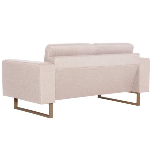 vidaXL 2-Seater Sofa Fabric Cream - Image 4