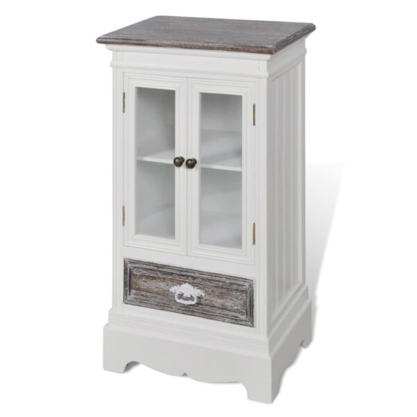 vidaXL Cabinet 2 Doors 1 Drawer White Wood - Image 4
