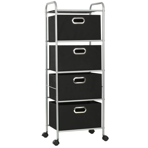 vidaXL Shelving Unit with 4 Storage Boxes Steel and Non-woven Fabric - Image 2