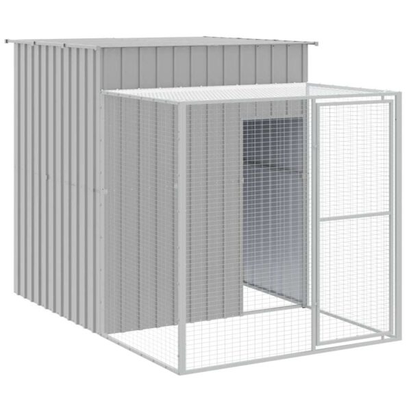 vidaXL Chicken Cage with Run Light Grey 165x251x181 cm Galvanised Steel - Image 2