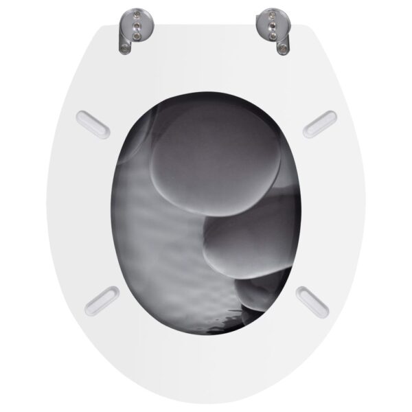 vidaXL Toilet Seats with Lids 2 pcs MDF Stones - Image 5