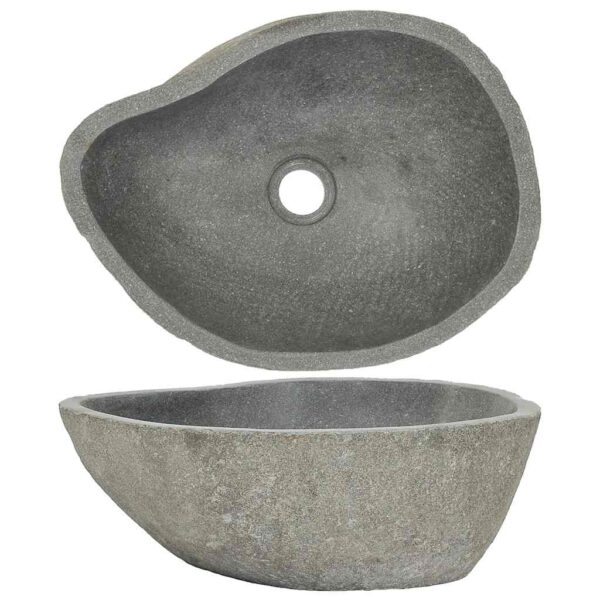 vidaXL Basin River Stone Oval (36-46)x(29-36) cm - Image 2