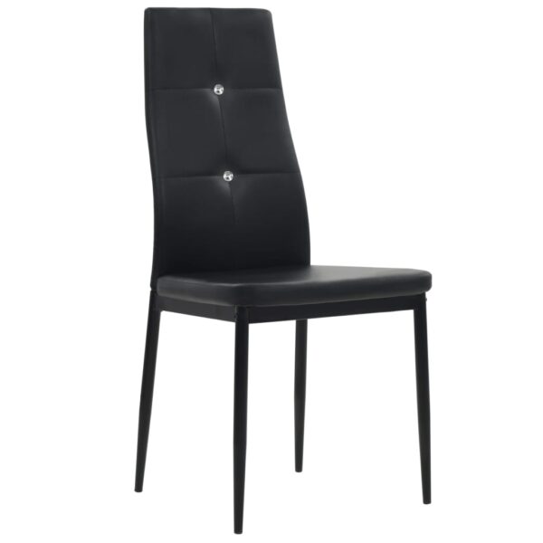 vidaXL Dining Chairs 2 pcs Black Faux Leather - Image 2