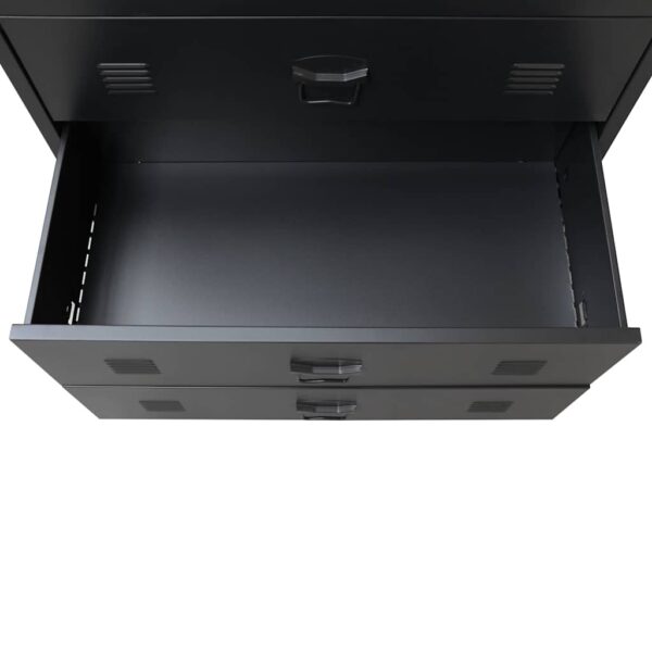 vidaXL Chest of Drawers Metal Industrial Style 78x40x93 cm Black - Image 10