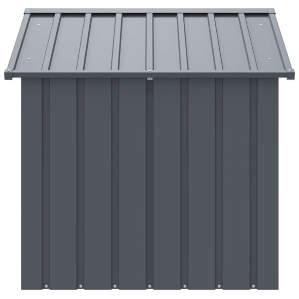 vidaXL Dog House with Roof Black 117x103x102 cm Galvanised Steel - Image 4