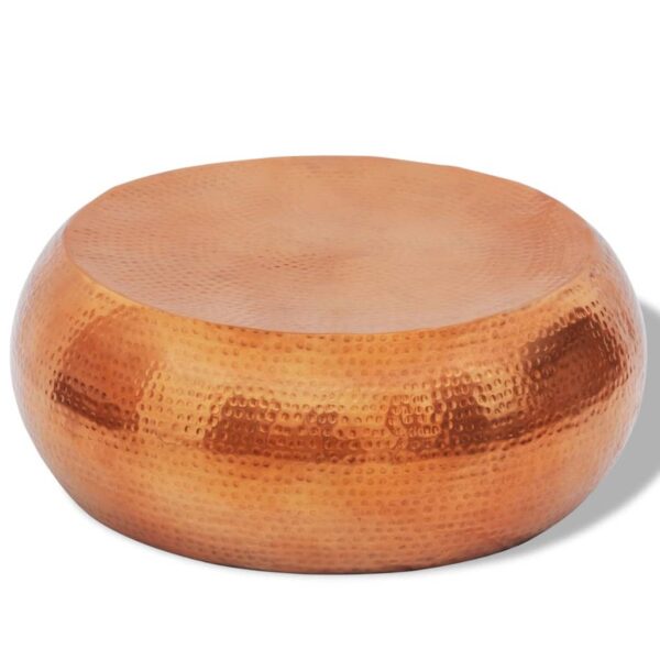 vidaXL Hammered Aluminium Coffee Table Brass/Copper Colour - Image 1