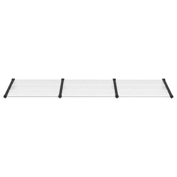 vidaXL Door Canopy Black and Transparent 297.5x90 cm Polycarbonate - Image 3
