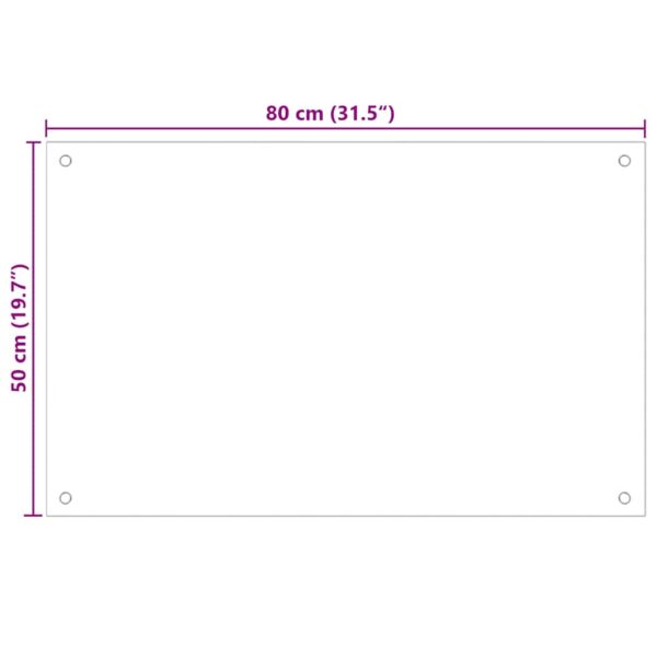 vidaXL Kitchen Backsplash Black 80x50 cm Tempered Glass - Image 10