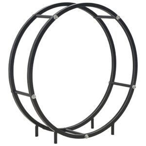 vidaXL Firewood Rack Black 70x20x70 cm Steel