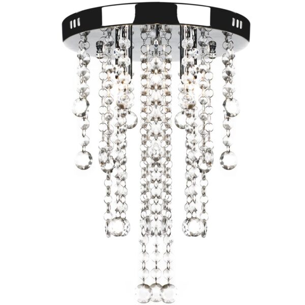 White Metal Ceiling Lamp with Crystal Beads - Image 2