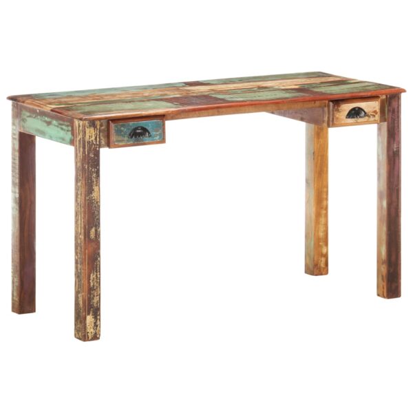 vidaXL Desk 130x55x76 cm Solid Reclaimed Wood - Image 12