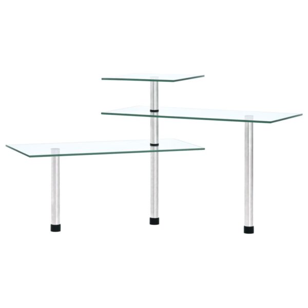 vidaXL 3-Tier Corner Kitchen Shelf Tempered Glass - Image 5