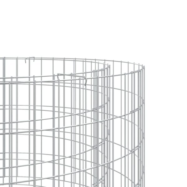 vidaXL Gabion Fire Pit Ø 50 cm Galvanised Iron - Image 4