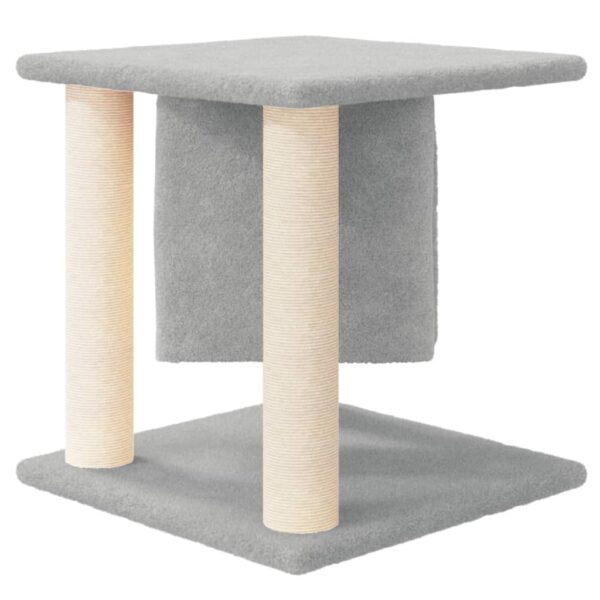 vidaXL Cat Tree with Sisal Scratching Posts Light Grey 37 cm - Image 4