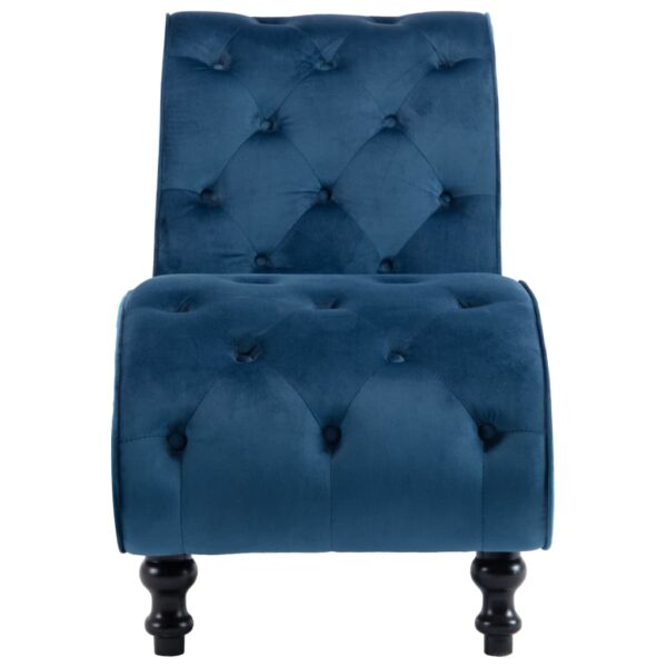 vidaXL Chaise Lounge Blue Velvet - Image 3
