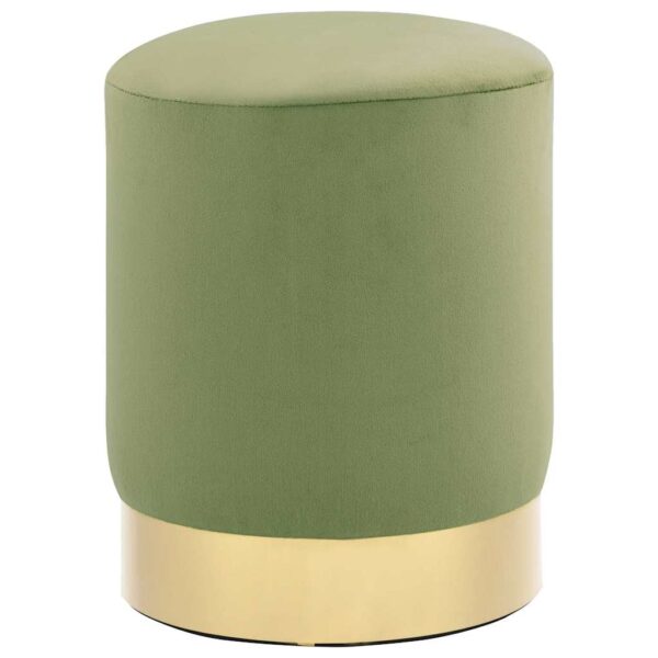 vidaXL Stool Mustard Green and Gold Velvet 28 x 36 cm - Image 1