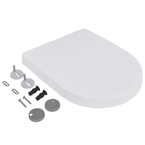 vidaXL Toilet Seats with Soft Close Lids 2 pcs Plastic White - Image 3