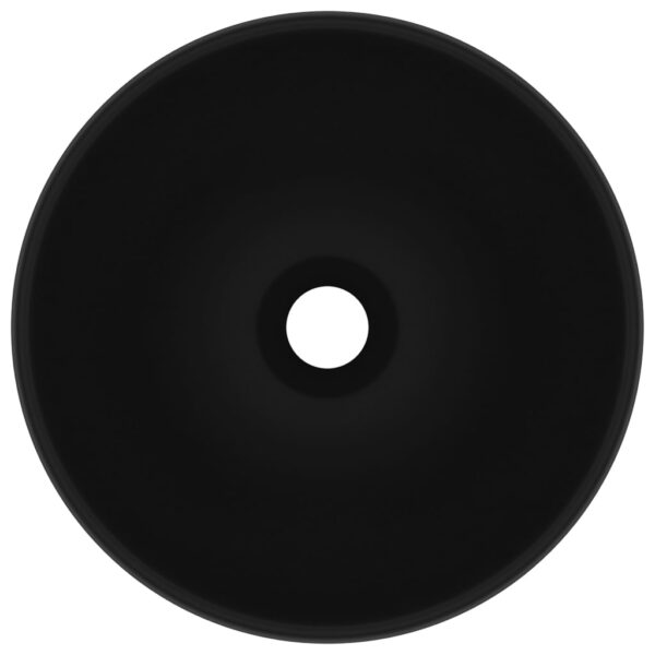vidaXL Luxury Bathroom Basin Round Matt Black 32.5x14 cm Ceramic - Image 3