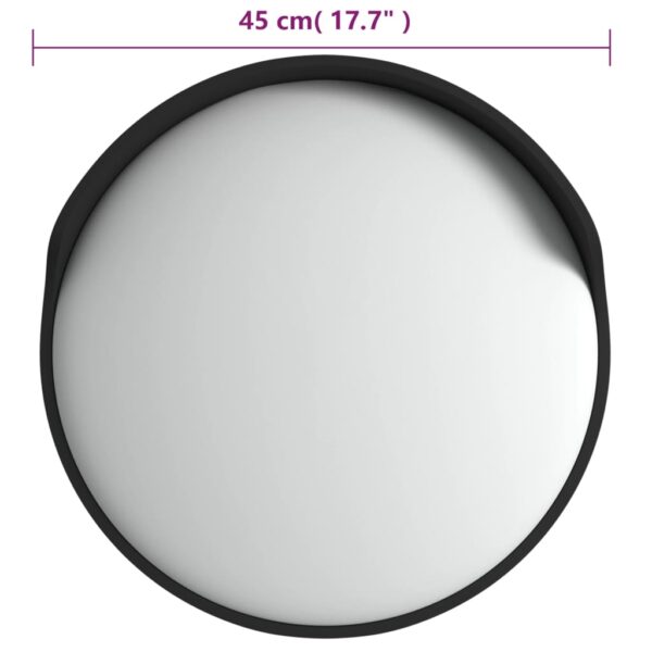 vidaXL Outdoor Convex Traffic Mirror Black Ø45 cm Polycarbonate - Image 8