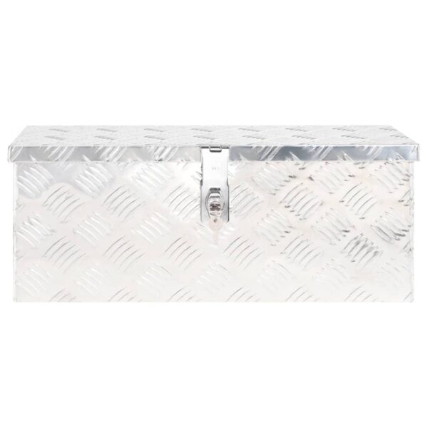 vidaXL Storage Box Silver 60x23.5x23 cm Aluminium - Image 2