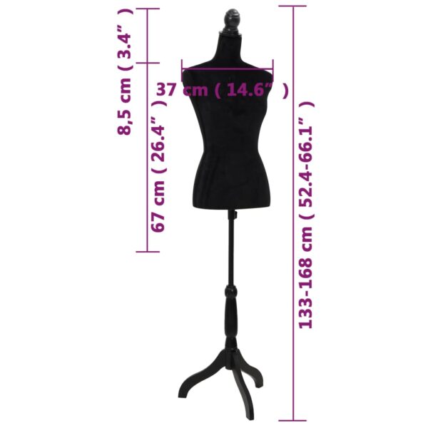 vidaXL Ladies Bust Display Black Female Dressmakers Dummy Mannequin - Image 7