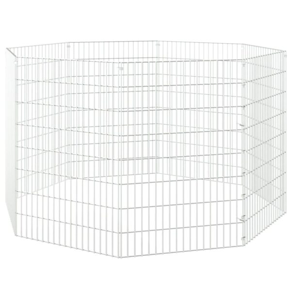 vidaXL Free Range Animal Enclosure 8-Panel 54x80 cm Galvanised Iron - Image 4