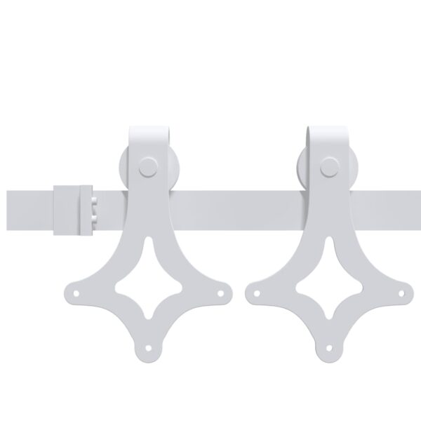 vidaXL Sliding Door Hardware Kit 183 cm Steel White - Image 3