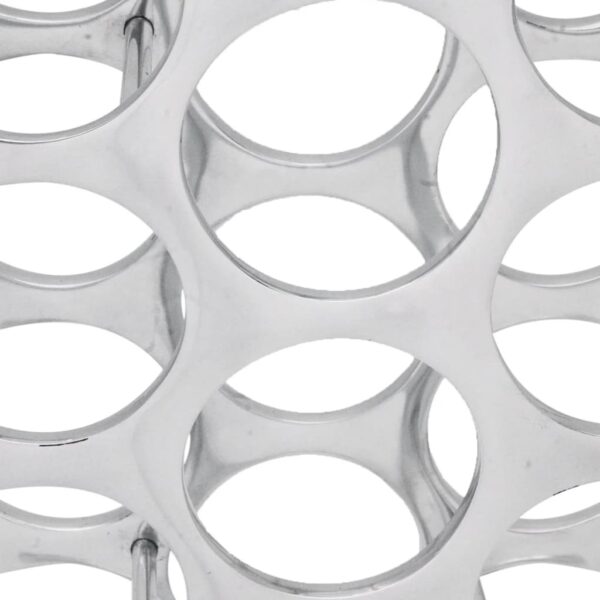 vidaXL Wine Rack Aluminium Silver 27 Bottles - Image 3