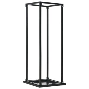 vidaXL Firewood Rack with Base Black 37x37x113 cm Steel