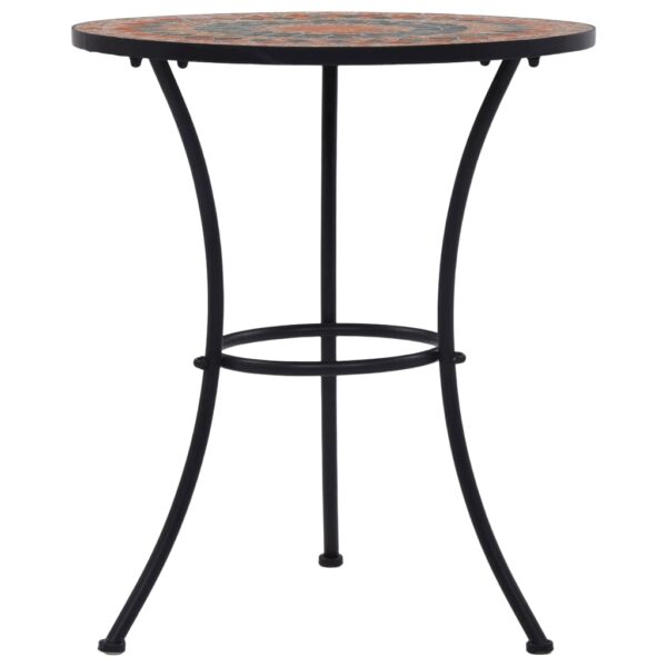 vidaXL 3 Piece Mosaic Bistro Set Ceramic Tile Orange/Grey - Image 7