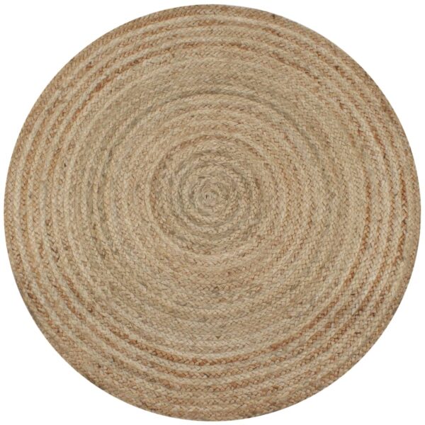 vidaXL Area Rug Braided Jute 120 cm Round - Image 1