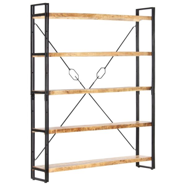 vidaXL 5-Tier Bookcase 140x30x180 cm Solid Mango Wood - Image 9