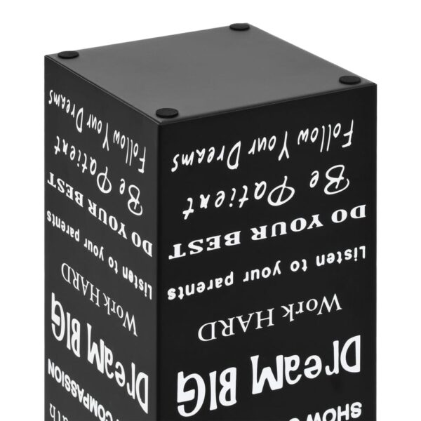 vidaXL Umbrella Stand Text Steel Black - Image 5