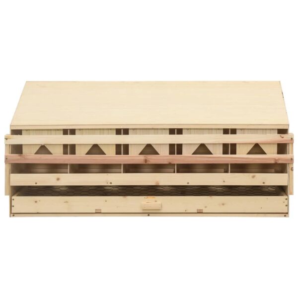 vidaXL Chicken Laying Nest 5 Compartments 117x33x54 cm Solid Pine Wood - Image 2