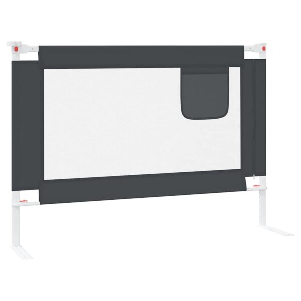 vidaXL Toddler Safety Bed Rail Dark Grey 90x25 cm Fabric - Image 5
