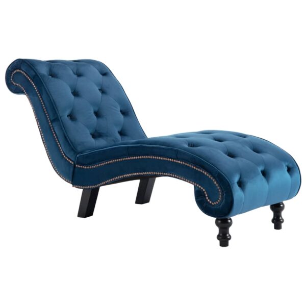 vidaXL Chaise Lounge Blue Velvet - Image 2