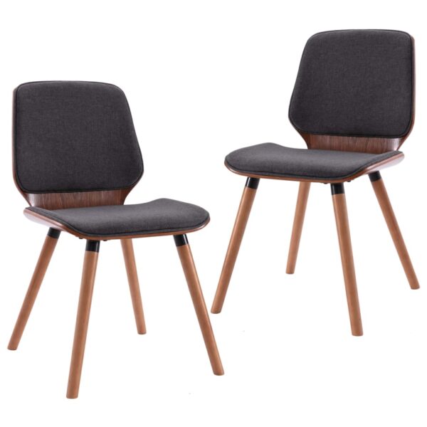 vidaXL Dining Chairs 2 pcs Grey Fabric - Image 2