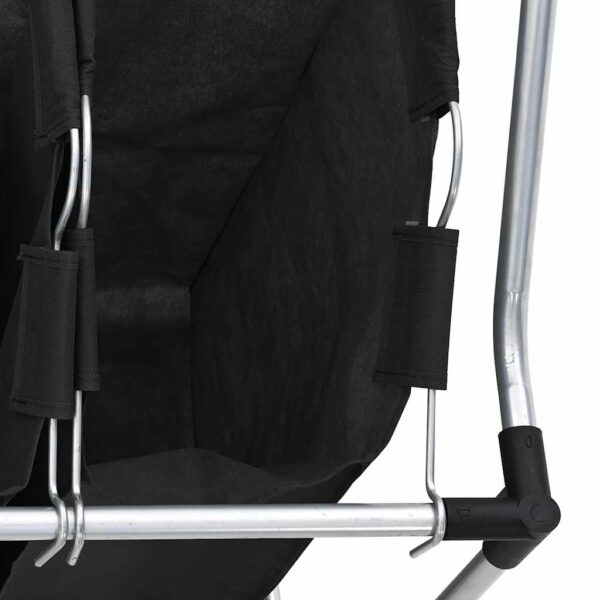 vidaXL Laundry Sorter with 3 Bags Black Steel - Image 11